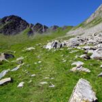 Sentiero in salita nel Vallon d'Arp, verso il Col d'Arp (2571 m).