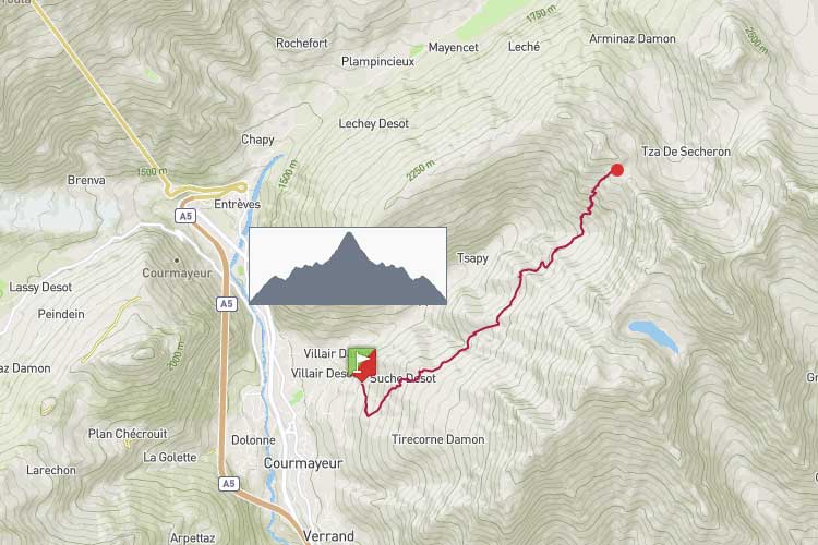 Courmayeur: Ermitage, La Suche, col Sapin a/r