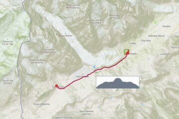 Courmayeur: La Visaille, Combal, rif. Elisabetta a/r