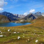 I Lacs Fenêtre con il Monte Bianco e le Grandes Jorasses sullo sfondo.