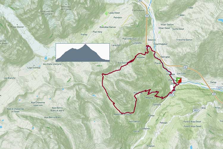 Giro Pré Saint-Didier, Youlaz, col Arp, Dolonne