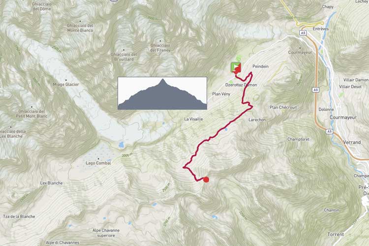 Courmayeur: Zerotta, rif. Maison Vieille, col de la Youlaz a/r